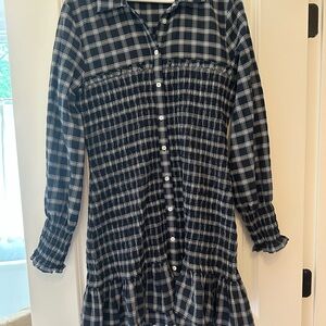 Veronica Beard Plaid Button-Up Dress
